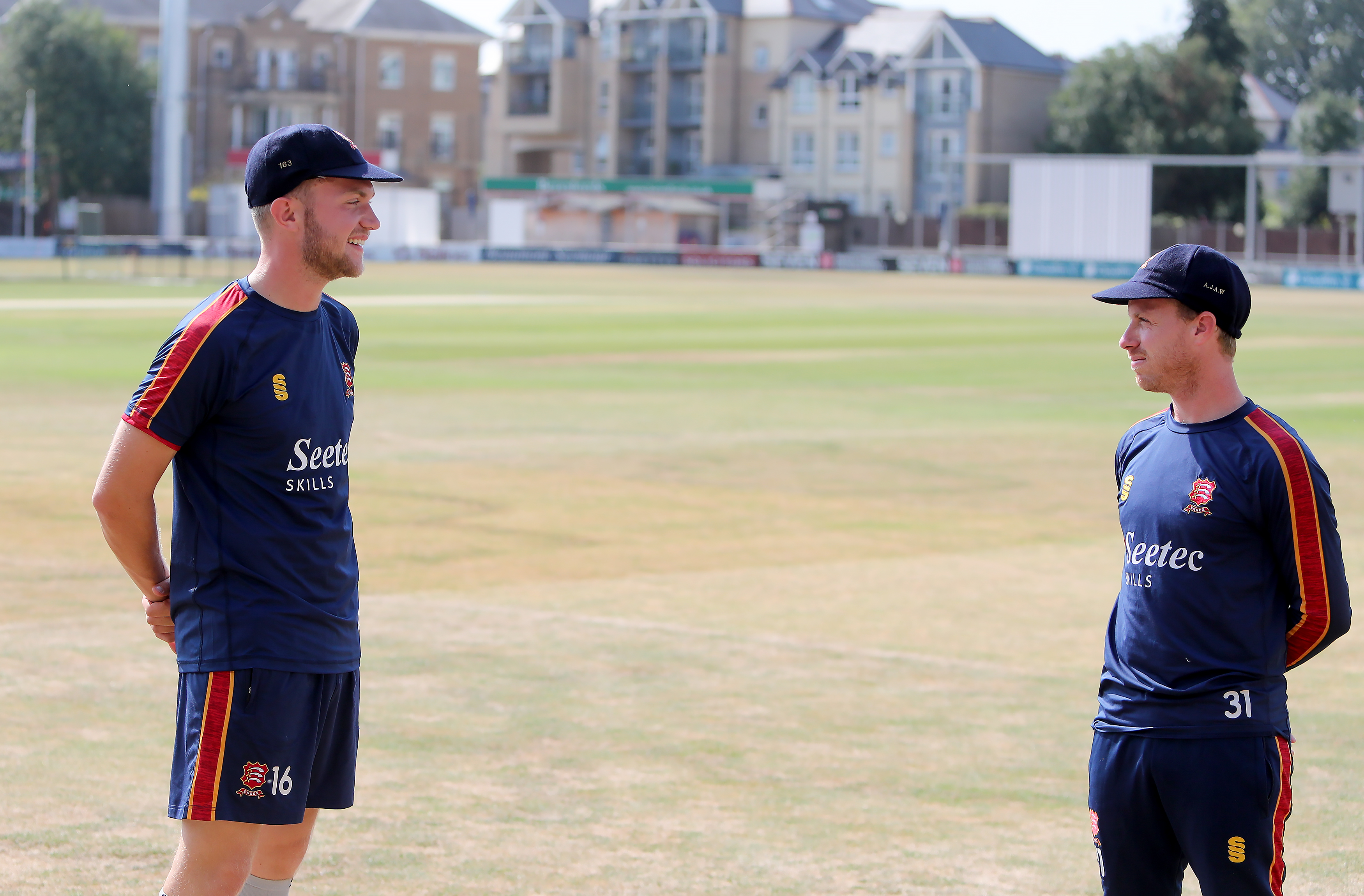 Sam Cook & Adam Wheater are awarded their County Caps during Day Three of the Bob Willis Trophy match between Essex and Kent at Cloudfm County Ground on August 10.