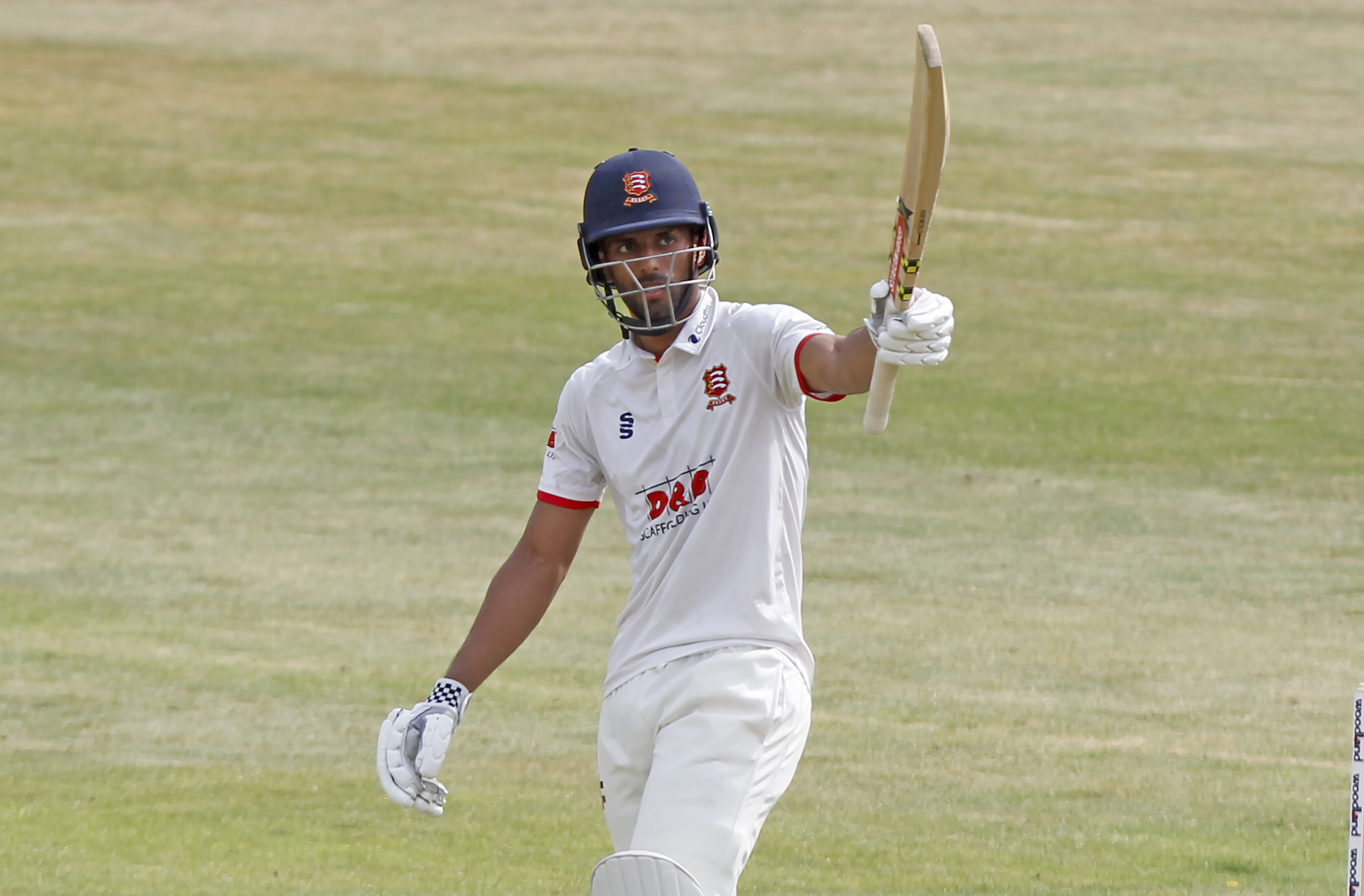 Feroze Khushi of Essex celebrates scoring 50 runs during Essex vs Surrey in the Bob Willis Trophy at The Cloudfm County Ground on 8 August.