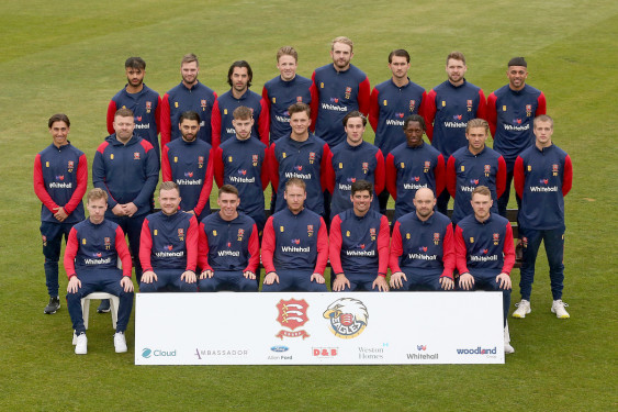 Essex players pose for a team photograph in training kit during the Essex CCC Press Day at The Cloud County Ground on 4th April 2022